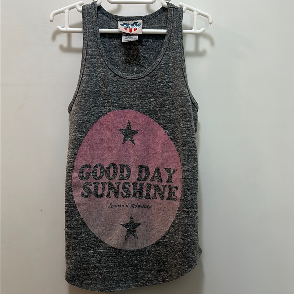Junk Food Clothing Gray and Pink Tank Tops Casual Collection